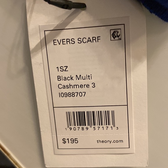 Theory Color-Blocked Cashmere Scarf; BLACK MULTI ; ONE SIZE; - Picture 2 of 8